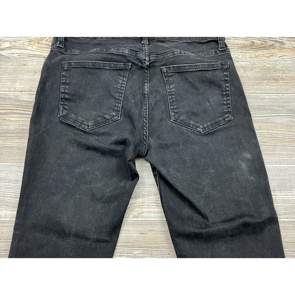 Free People We‎ The Free Jeans Women's Sz 28 Mid-Rise Skinny Black Raw Hem